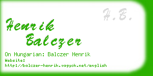 henrik balczer business card